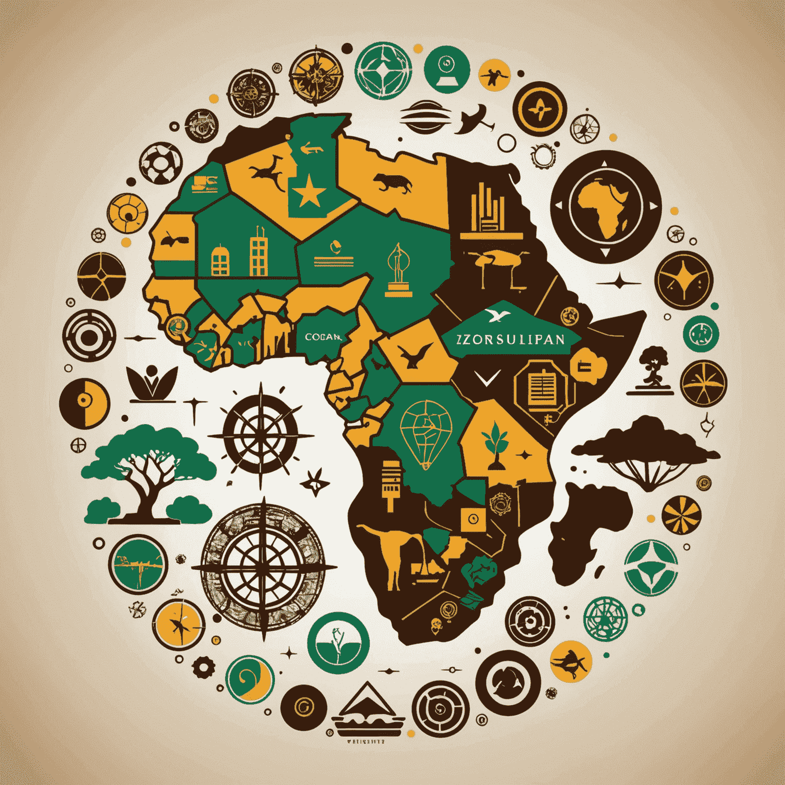 ZAConsultancy logo featuring a stylized African continent with business icons