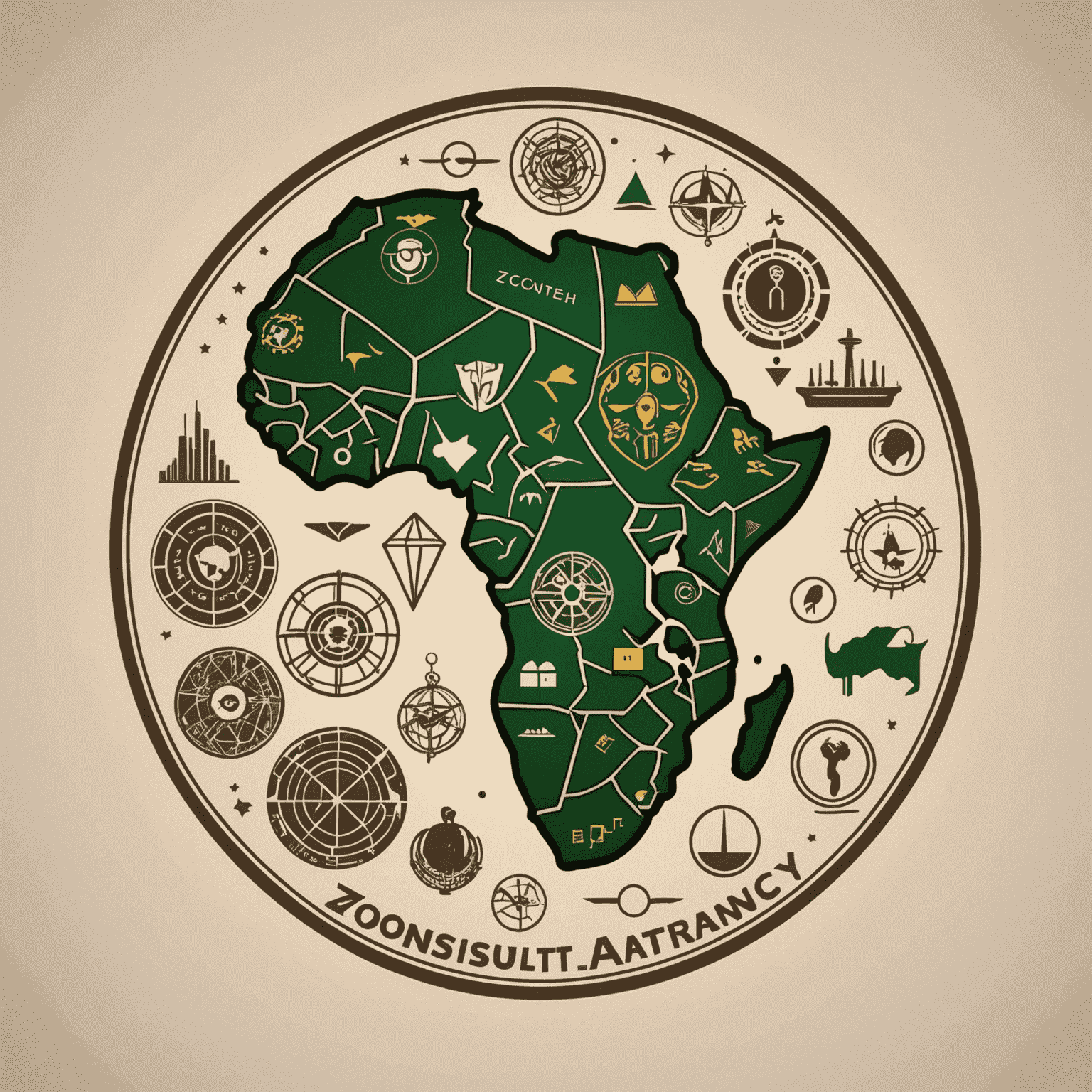 ZAConsultancy logo featuring a stylized African continent with business icons