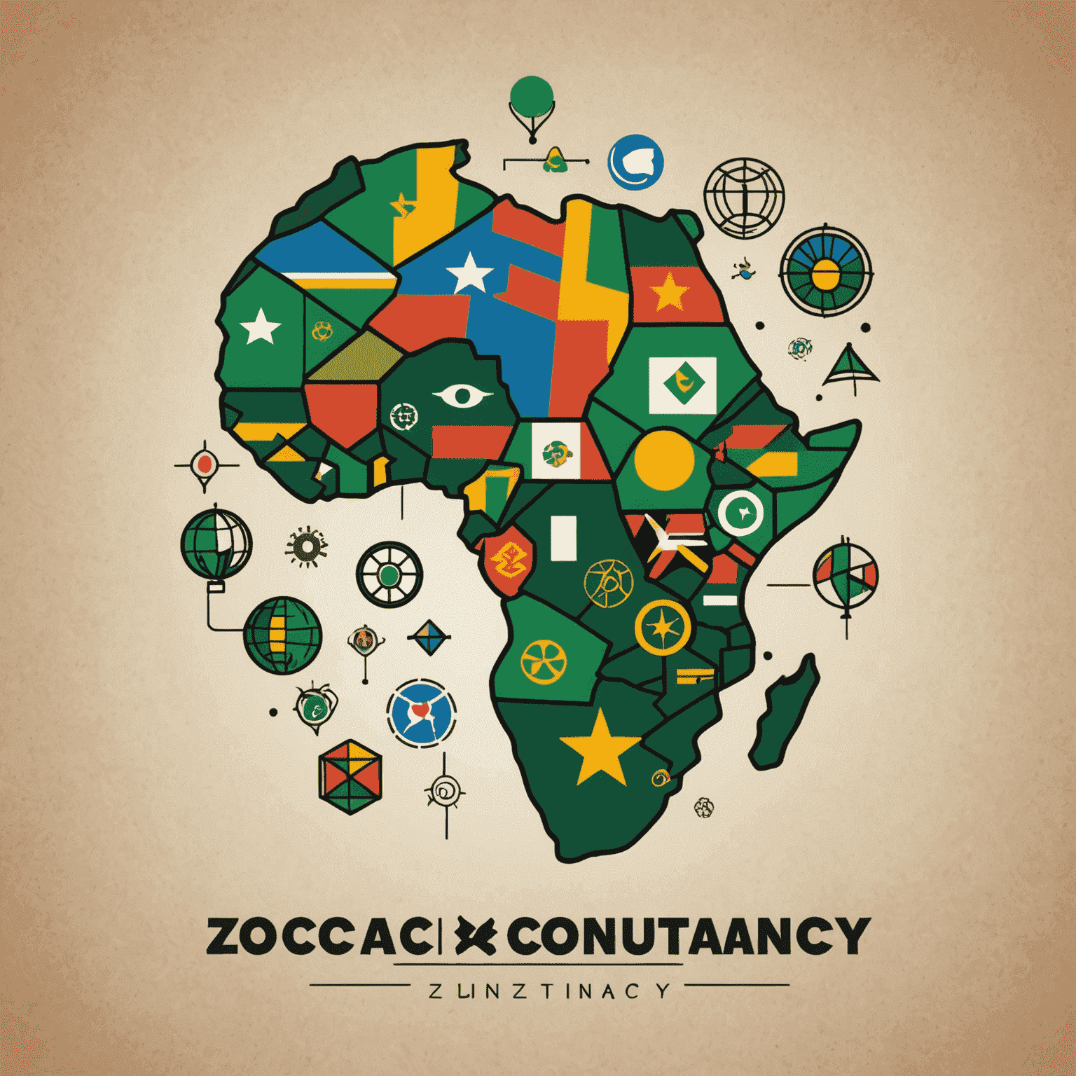 ZAConsultancy logo featuring a stylized African continent with business icons