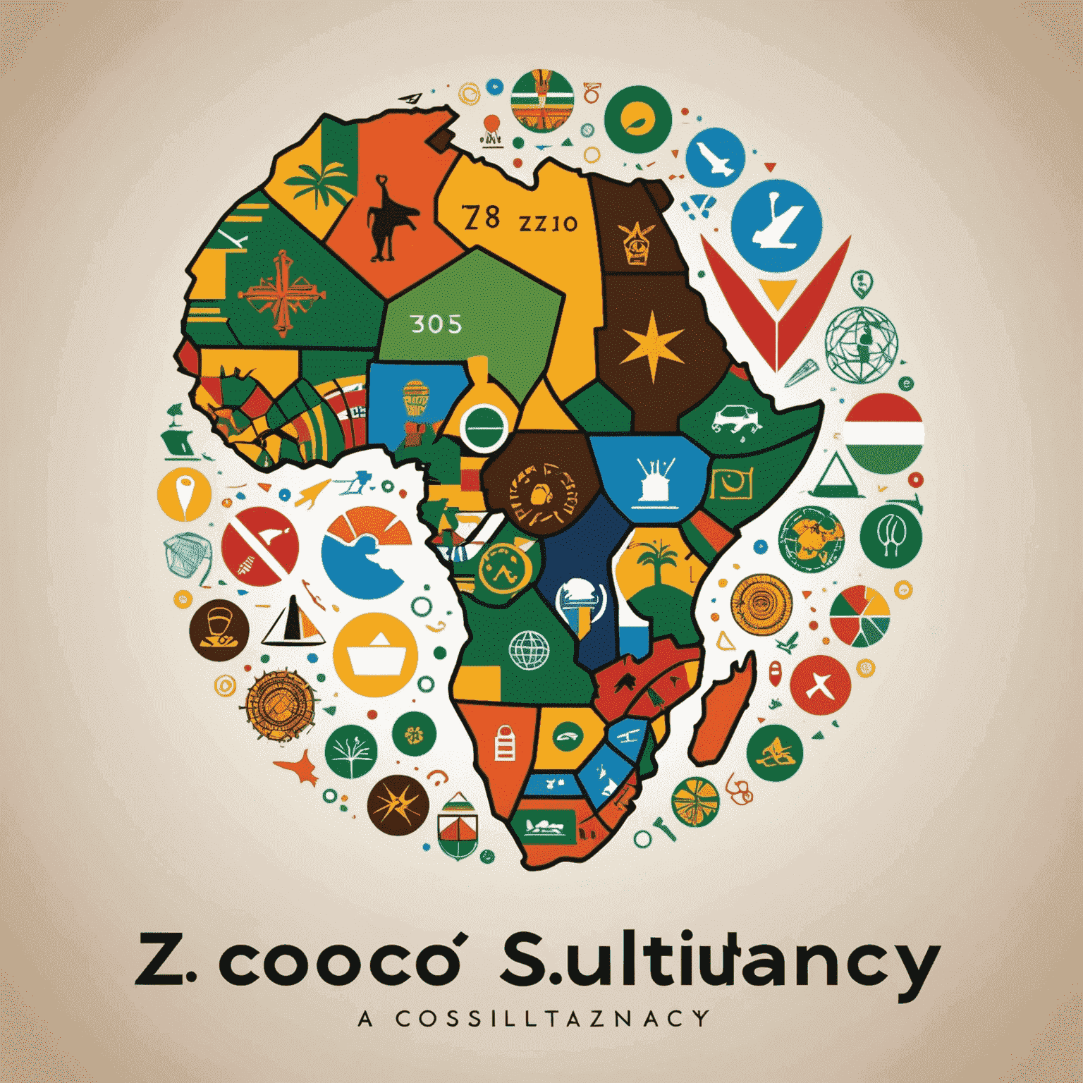 ZAConsultancy logo featuring a stylized African continent with business icons