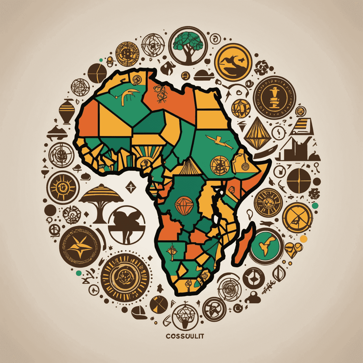 ZAConsultancy logo featuring a stylized African continent with business icons