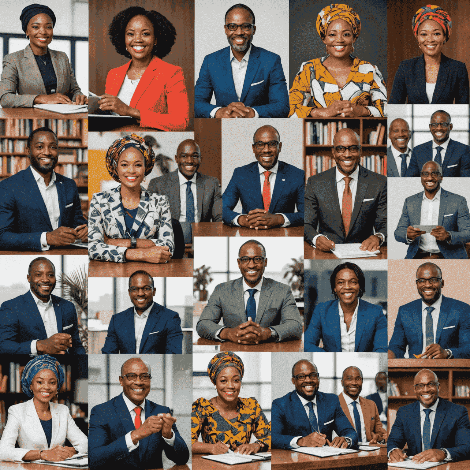 A collage of successful African businesses and partnerships, showcasing diverse industries and collaborations across the continent